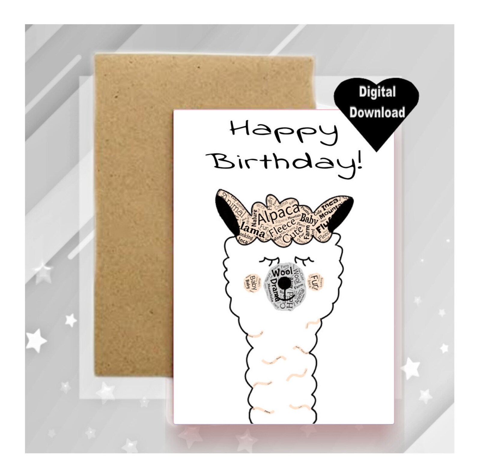 Birthday Card Alpaca greeting card birthday for him for | Etsy