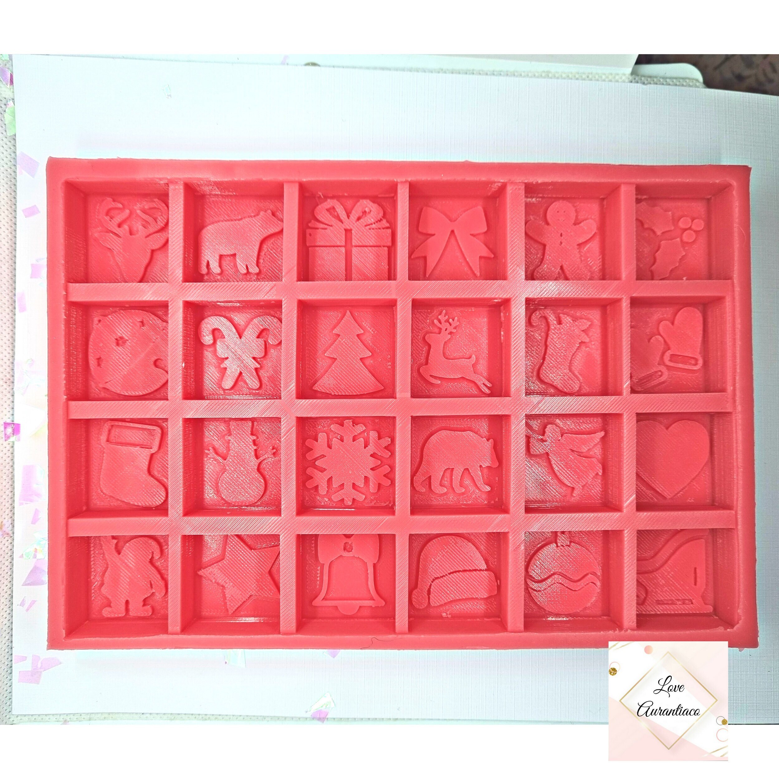 Advent Calendar Silicone Mold 24 Wax Melts Mold Christmas Etsy