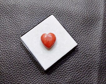 SALE ! Italian Red Coral Cabochon, 100% Natural Italian Red Coral Gemstone, Handmade Coral Gemstone, Coral Heart Shape For Jewelry Making,