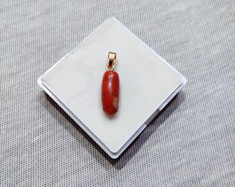 Red Coral Pendant: Vintage Mediterranean Brass Jewelry