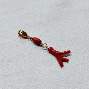 Beautiful 100% Natural Red Coral Gold Brass Pendant, Red Coral Rough Shape Pendant, Coral Branch Pendant, Unisex Coral Gemstone Pendant