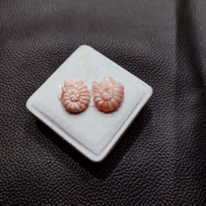 Hand Carved Pink Coral Flower Charm: Japanese Deep Sea Gemstone