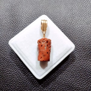 Natural Orange Coral Pendant: Mediterranean Brass Jewelry