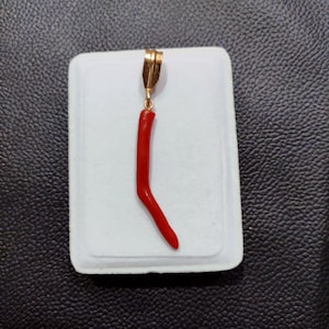 Antique Natural Coral Horn Pendant: Italian Good Luck Charm