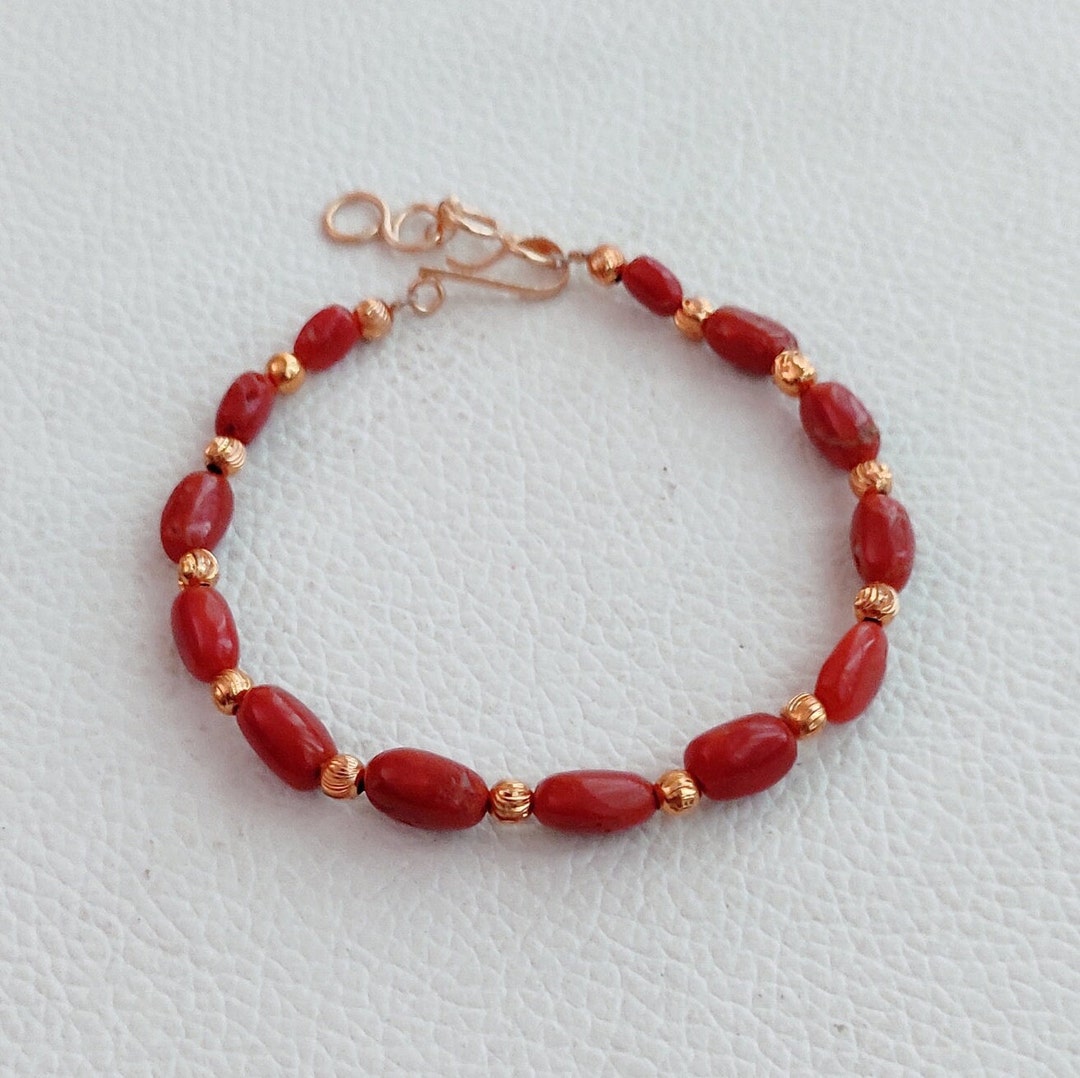 Antique Coral Bracelet 100 Natural Italian Red Coral Etsy