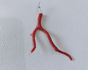 Natural Italian Red Coral Branch Beads: Coral Polished Gemstone Jewelry Making