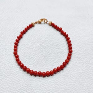 Bracelet Red Coral 100% Natural Italian Bracelet, Red Coral Handmade Charming Bracelet, Best Quality Smooth  Beads Gemstone Bracelet