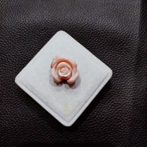 Hand Carved Pink Coral Flower Charm: Japanese Deep Sea Gemstone