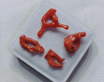 Chiusura vintage italiana a forma di ramo di corallo rosso / Autentica gioielleria mediterranea di tendenza