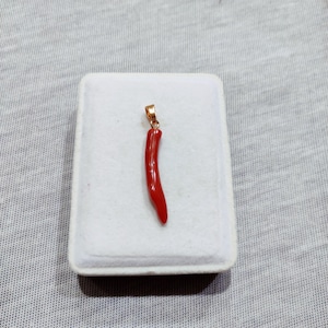 Natural Coral Horn Pendant: Handmade Italian Good Luck Charm