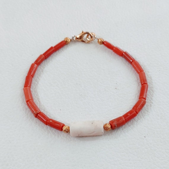 White coral and moonstone bracelet. - Good for... - Depop