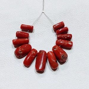 Red Coral Beads Loose Gemstone, Mediterranean Red Coral Beads Gemstone, 100% Natural Italian Red Coral Beads, Smooth Polished Coral Beads