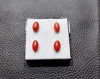 Mediterranean Red Coral Cabochon, 100% Natural Coral Gemstone, Red Coral Perfect Oval Shape, Best Quality For Jewelry Making Wholesale Price