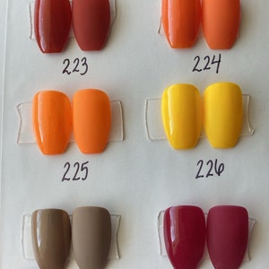 Solid color options (Fall shades)