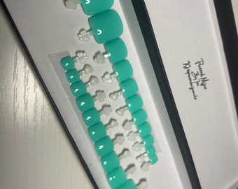 Press on Toe Nails: Malachite Green
