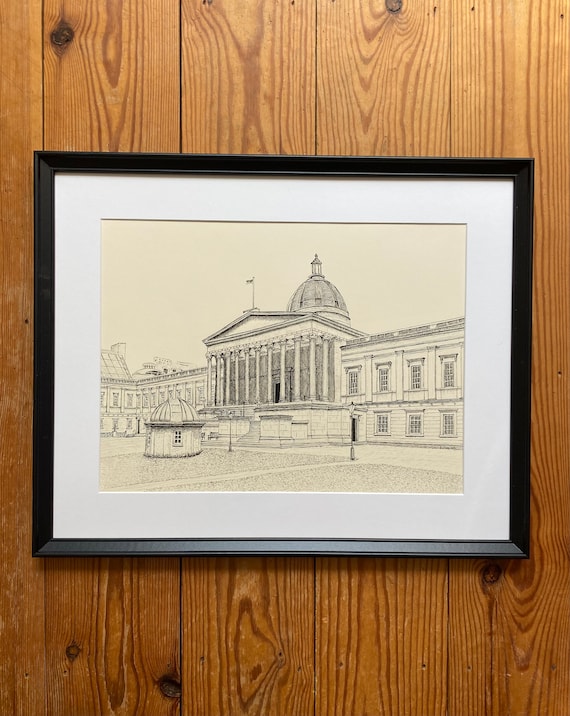 Print of Line Drawing of university College - Etsy