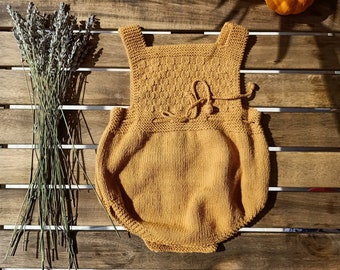 Knit Baby Girl Romper, Cotton Knit Baby Romper, Baby Boy Romper, Baby Bodysuit, Newborn Hospital Coming Home Outfit, Cotton Baby Clothes