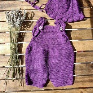 Hand-Knit Baby Romper, Knitted Baby Hat, Gift For Baby, Newborn Baby Welcome Gift, Baby Photography Outfit, Mom To Be Gift, Baby Romper Set image 1