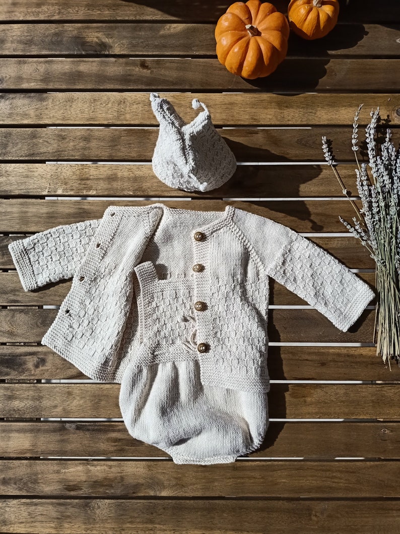 Newborn Girl Coming Home Outfit, Cotton Baby Girl Coming Home Outfit, Baby Girl Hospital Outfit, Baby Girl Shower Gift, Knit Baby Clothes image 7