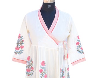 Hand Block Print Cotton Dress: Bohemian Floral Summer Maxi