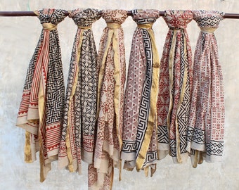 Block Print Scarves, Indian Cotton Sarong, Decorative Handmade Cotton, Beach Pareo, Printed Sarong, Organic cotton sarong, natural colour