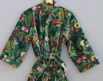 Kimono, Kimono in velluto di cotone, accappatoio, regalo, Kimono scimmia per la sua veste Kimono floreale, abiti da sposa, abiti da sposa, regali per damigelle VENDITA!