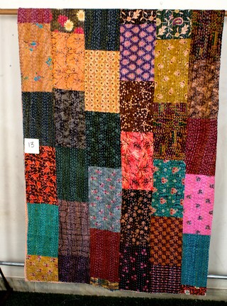 Trapunta Kantha Patchwork In Cotone: Copriletto Bohemien Fatto A Mano, Formato King Size