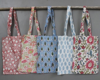 Cotton Hand Block Print Marketing Bags, Wholesale Lot Carry Bag, Shopping Bags, Daily Shoulder Bags, Gift For Her