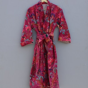 indian handmade,winter robe kimono,ourgnic print kimono beach wear kimono sleepwear robe,Luxury Velvet House Robe House Robe,woman style