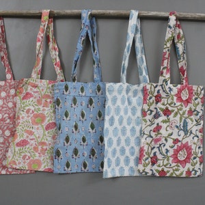 Cotton Hand Block Print Marketing Bags, Wholesale Lot Carry Bag, Shopping Bags, Daily Shoulder Bags, Gift For Her zdjęcie 4