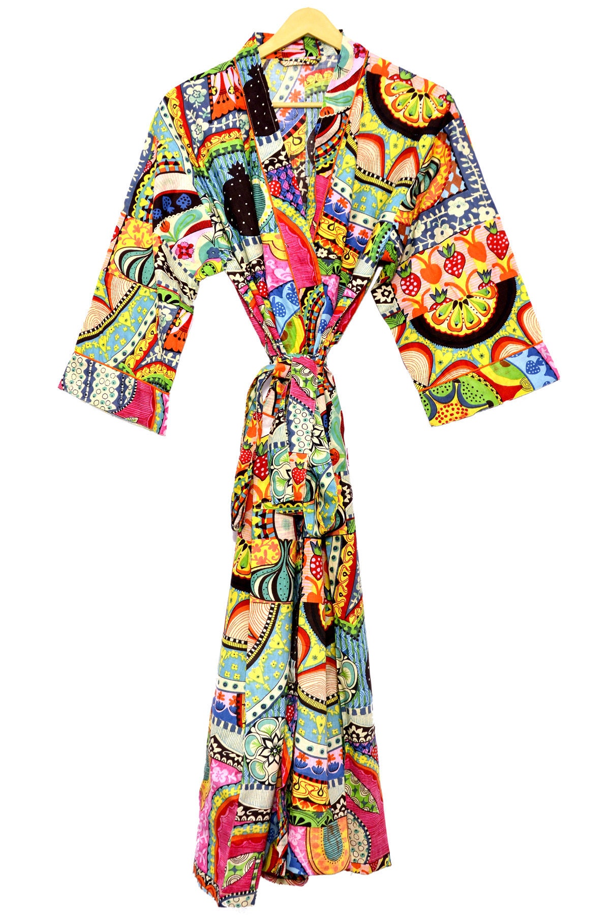 Israel Cotton Kimono Duster and Jacket Summer Dress Free Size Etsy