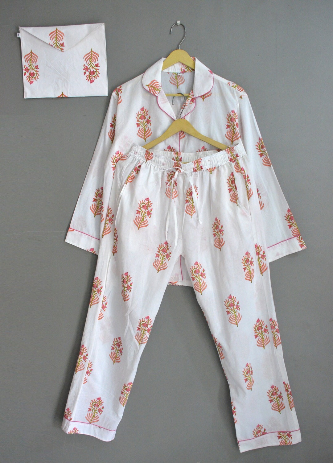 Hand Block Cotton Jaal Printed Night Gown main image 1