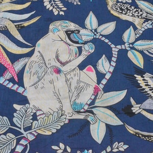 Indian hand block cotton fabric, jungle print fabric, home decor fabric, dress making fabric, Quilting fabric, sewing fabric, gift for her.