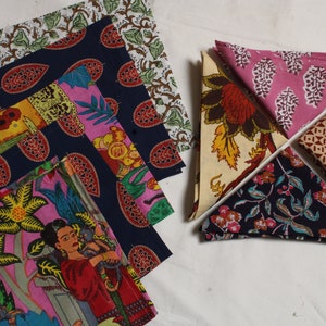 Assorted Napkin Set, 18 Pack Of Hand block Printed Napkins, Bohemian Napkin, Mix and Match Block Print Table Napkins, Handmade in India