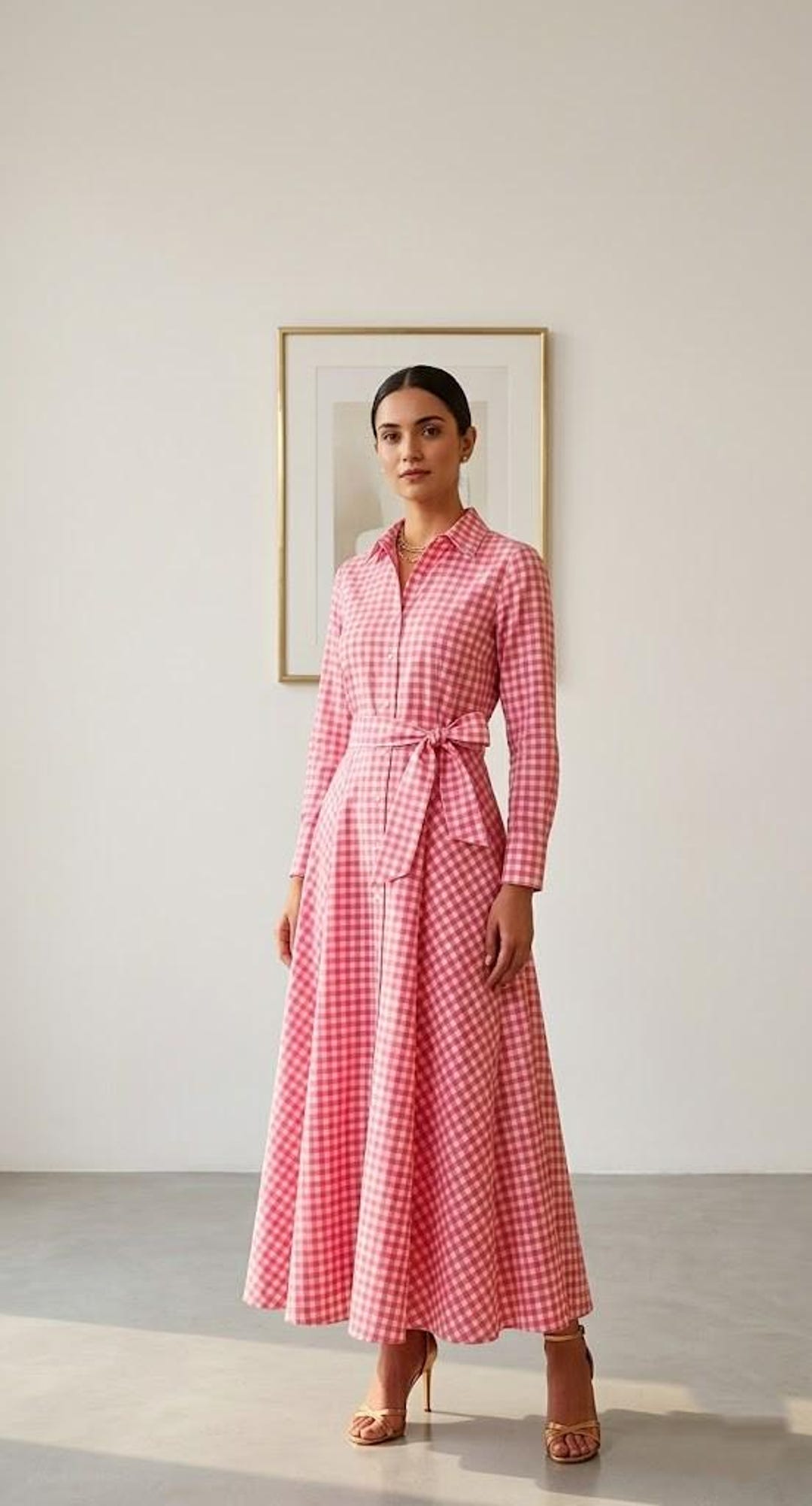 pink gingham maxi dress Maisie Floral Gingham Maxi Dress Pink Cara & The Sky