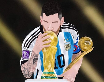 MESSI besando la copa del mundo/ MESSI kissing the World-cup