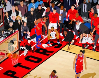 Digital faceless portrait of Kawhi Leonard’s "Game 7 Buzzer Beater"