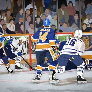 Digitales gesichtsloses Porträt von Maple Leafs - Doug Gilmour's Wrap around Ziel in '93