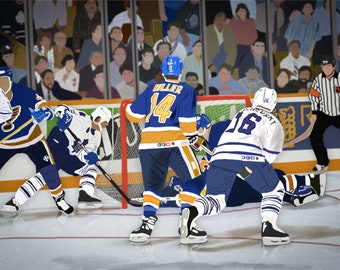 Digital faceless portrait of Maple Leafs - Doug Gilmour's Wraparound goal in '93