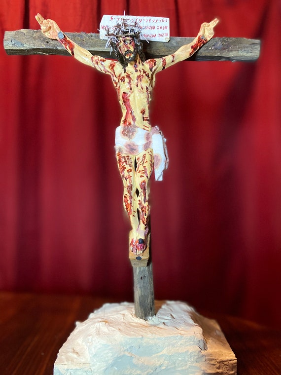 Crucifix to Meditate on the Passion of Christ, Based on the Shroud