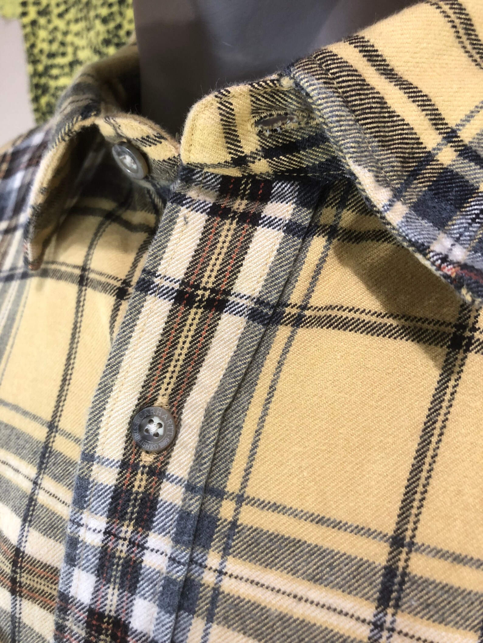 Carhartt heavy flannel. Leather tags. Xlxxl Etsy