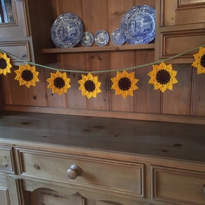 Sunflower Crochet Garland Bunting Decoration