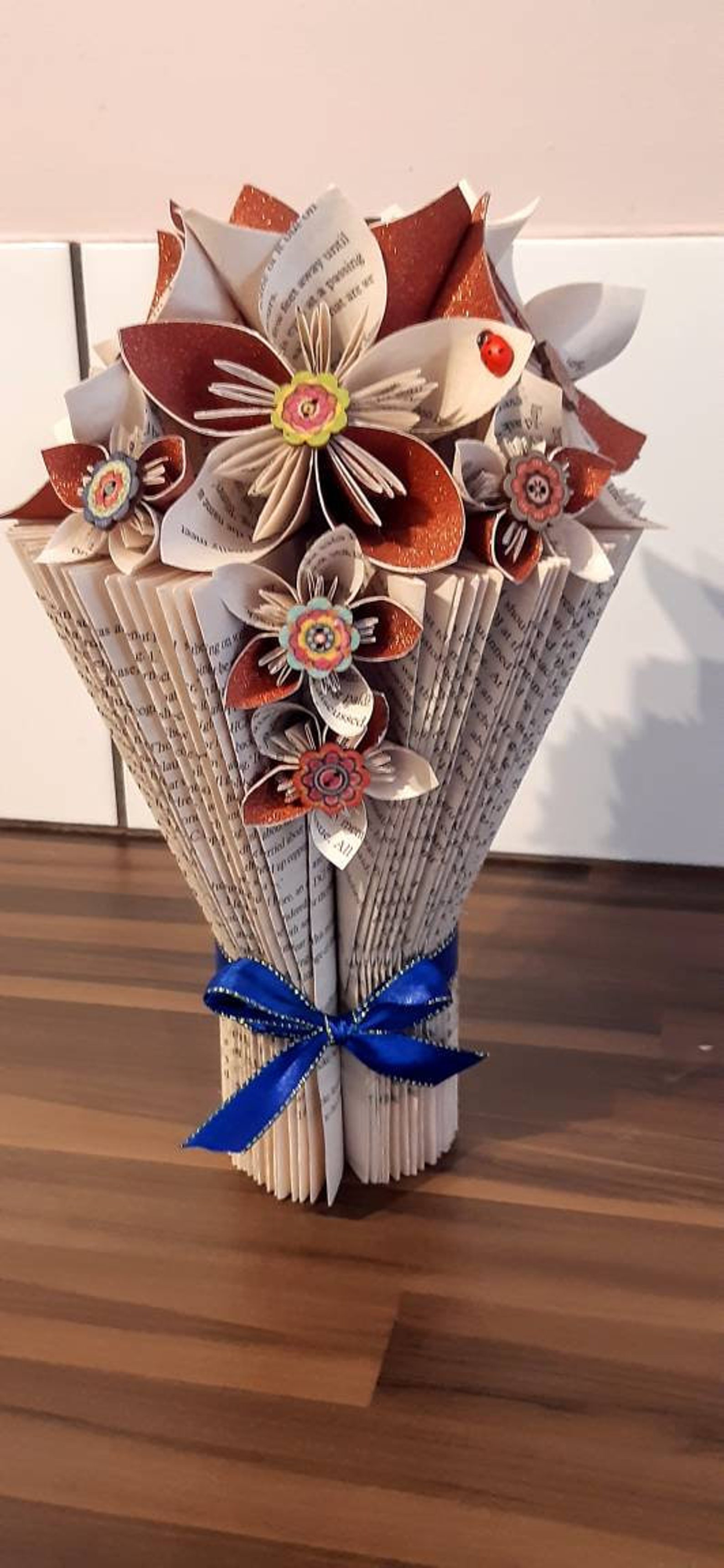 Book folded vase with free postage Etsy