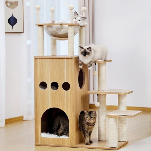 On2 Pets 4ft Cat Tree With Leaves Made in USA Cat House & Etsy