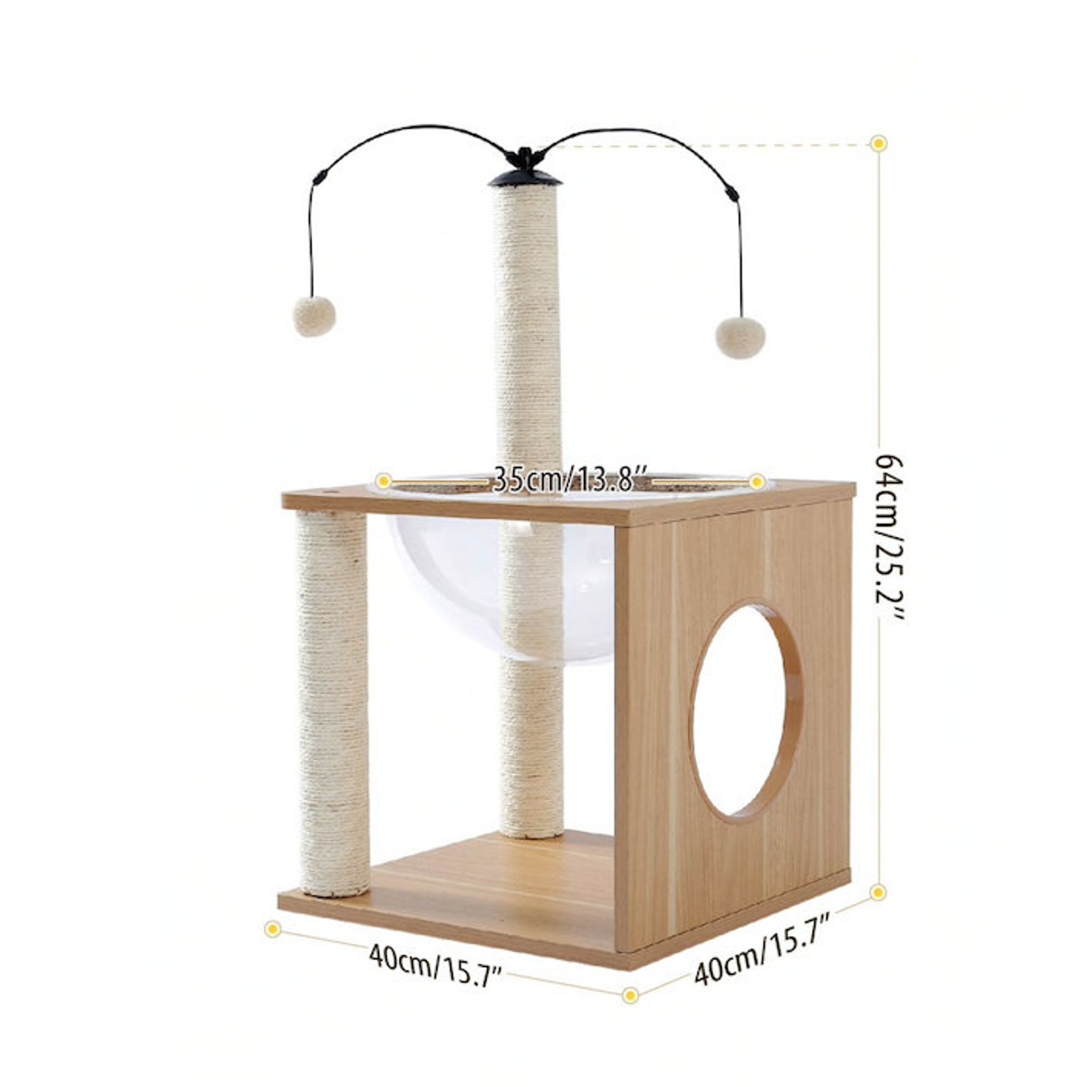 Cat Condo With Cat Scratching Post Modern Cat Play Furniture Etsy