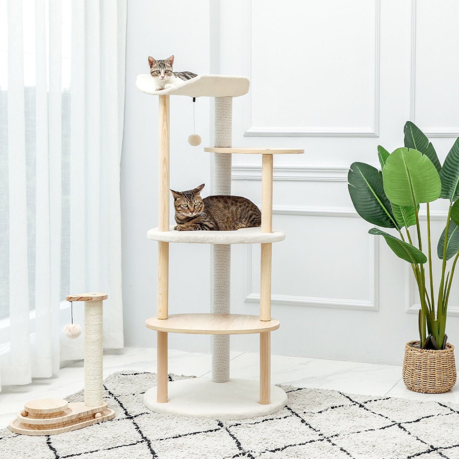 Wood cat tree cat scratching post modern cat furniture cat Etsy