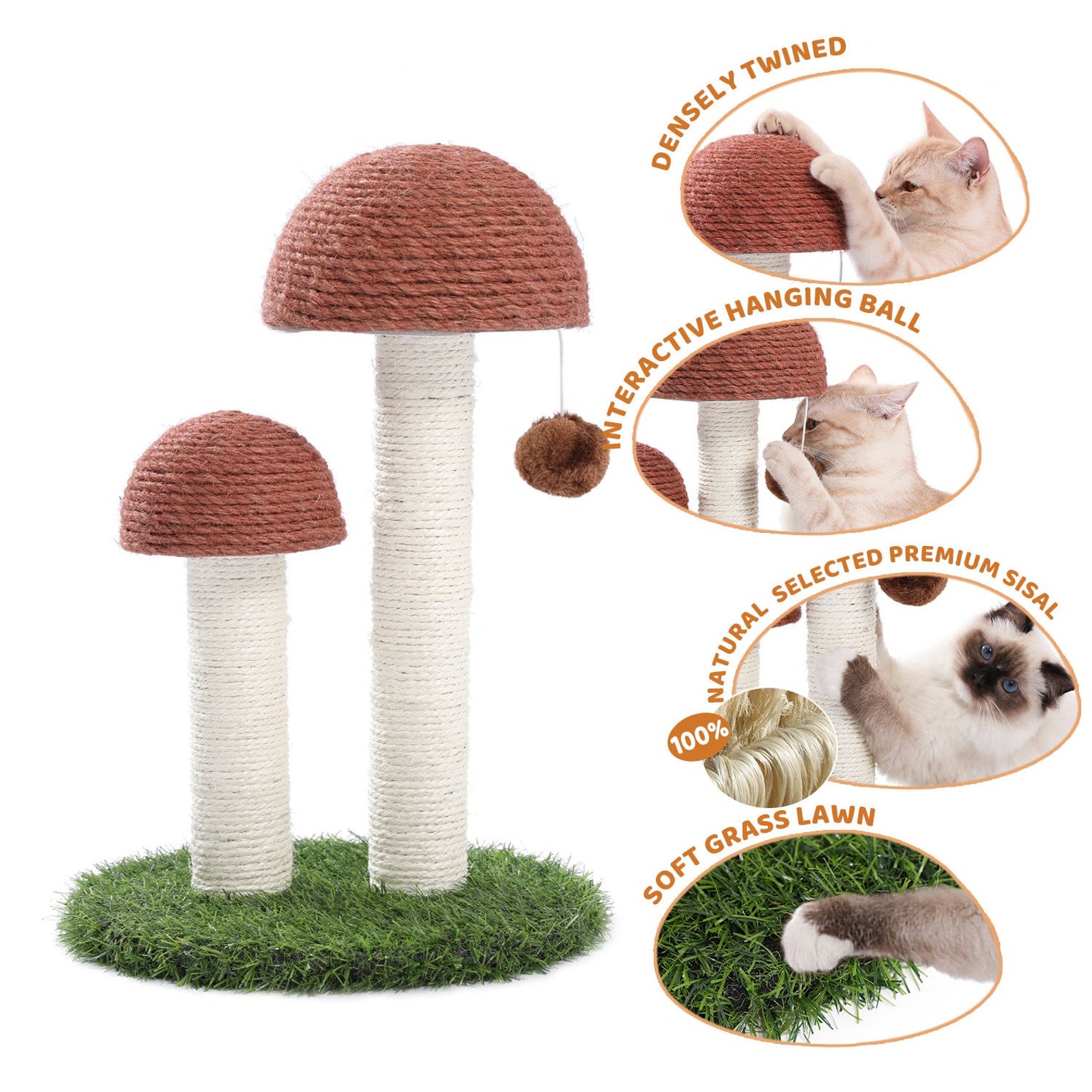 Cat scratching post mushroom cat tree cat scratcher Etsy