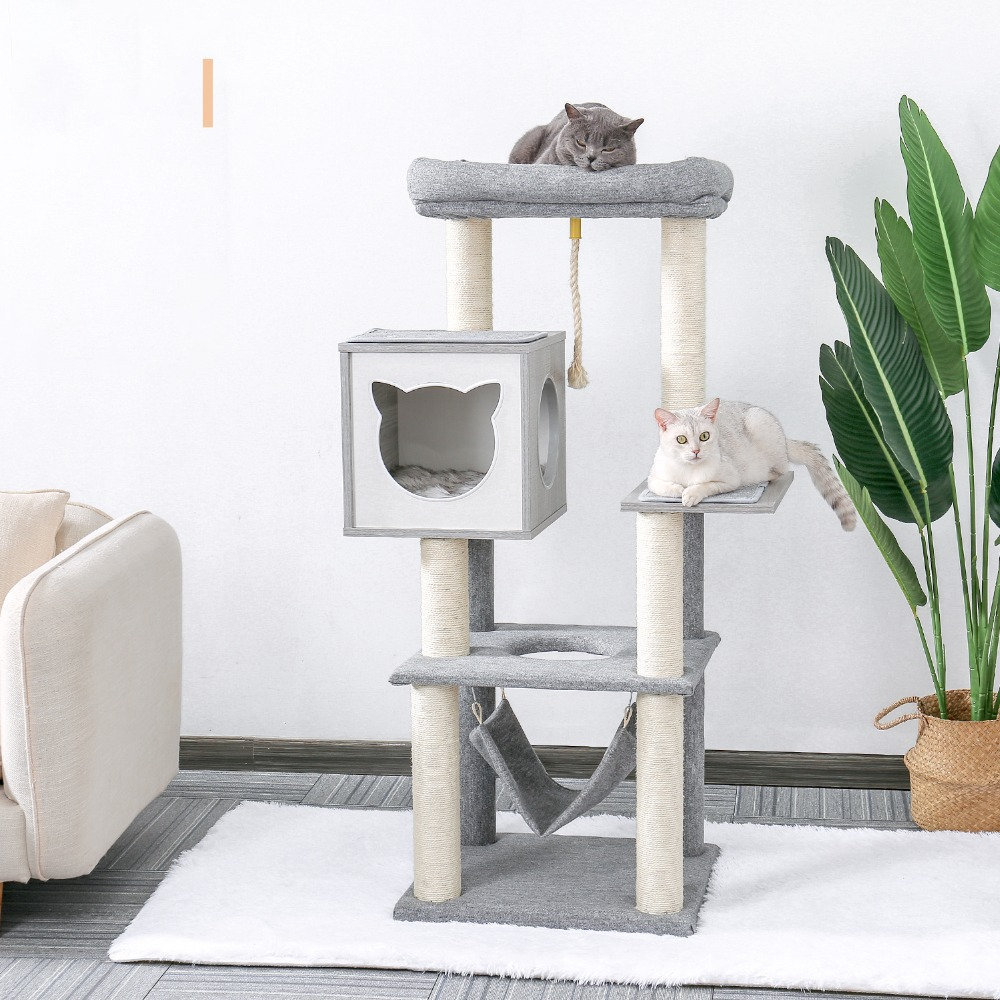 grey cat tower