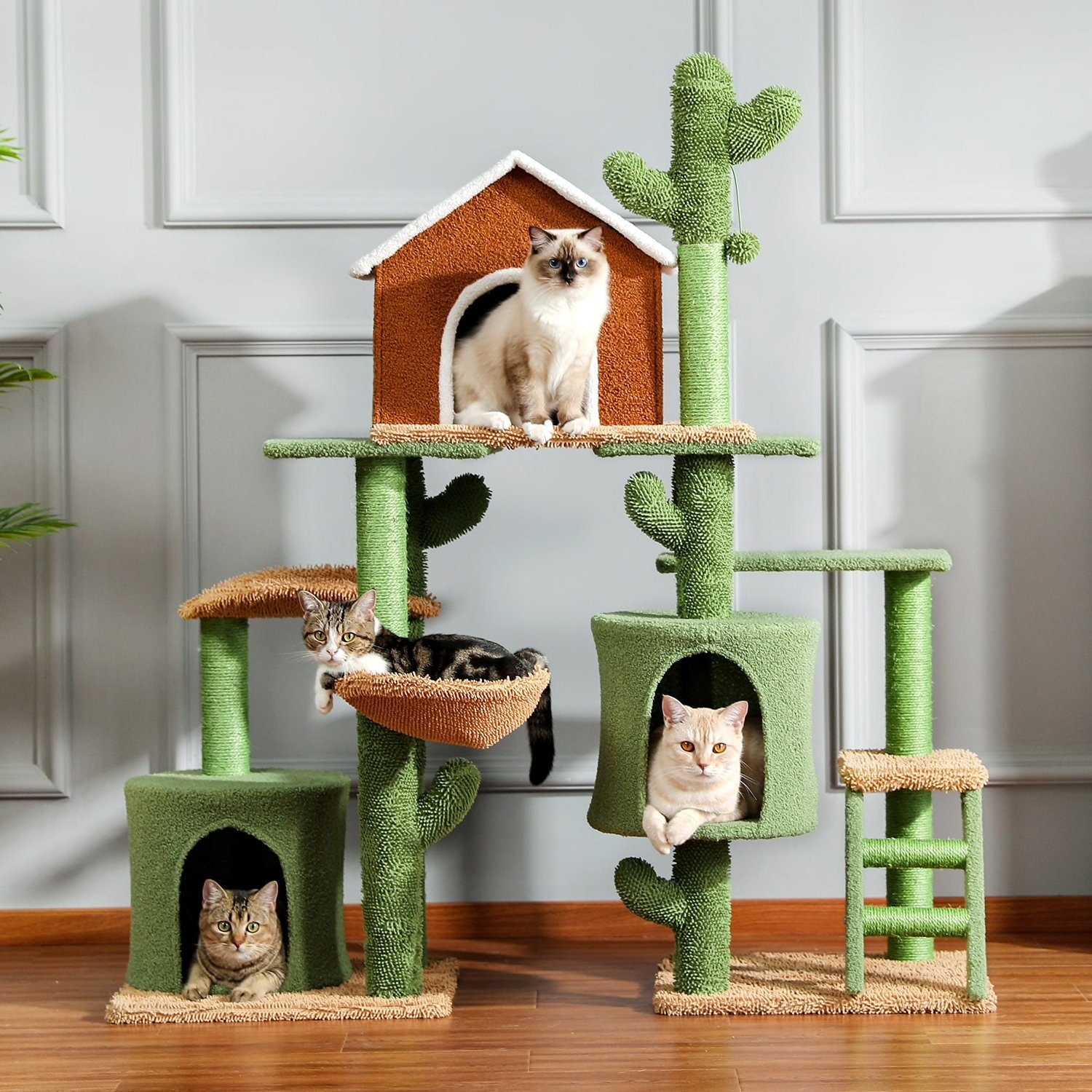 3 in 1 Cactus Cat Tree Cat Furniture Cactus Cat Scratcher - Etsy UK
