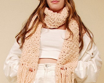 Crochet Scarf PATTERN | Chunky Boho Scarf, Easy Crochet Pattern